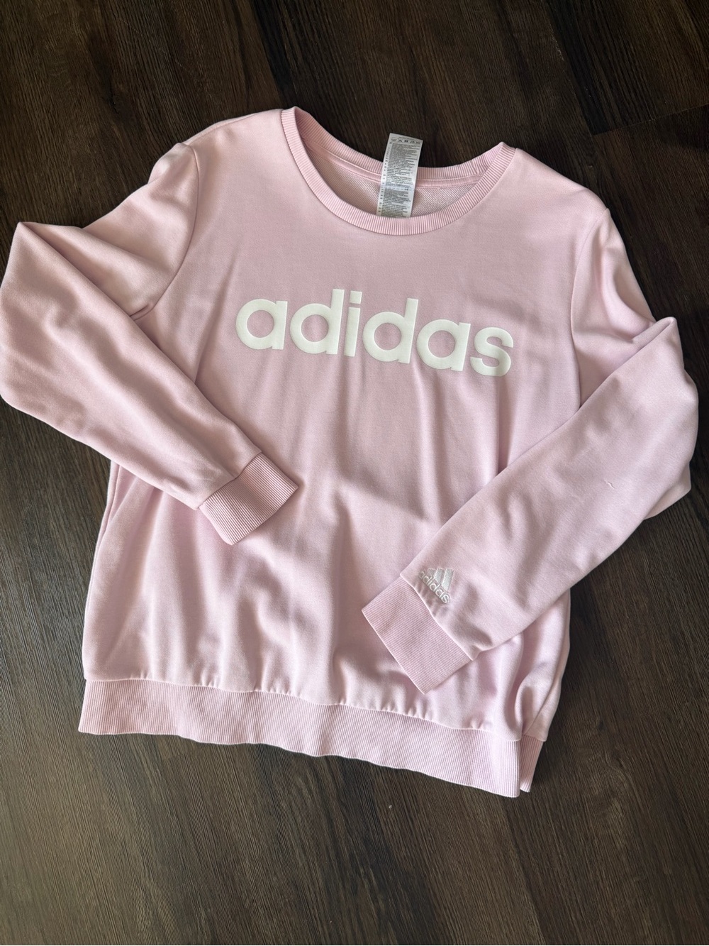 adidas Light Pink Crewneck Logo Pullover Large
